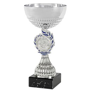 Trofeo copa abstracta plata-azul