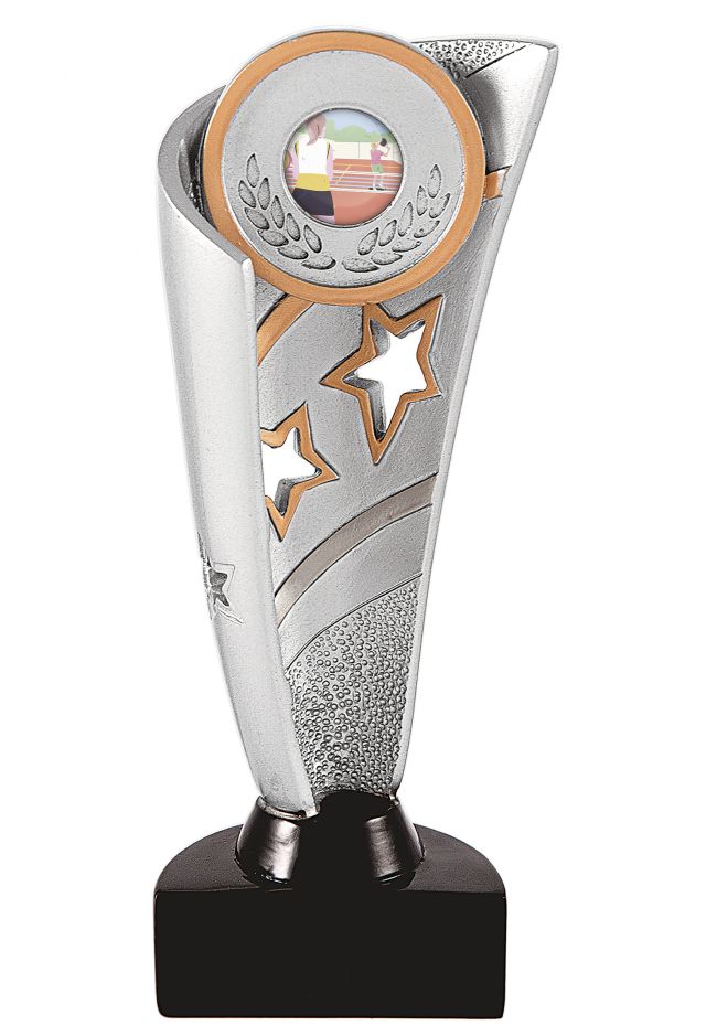 Trofeo copa portadisco estrellas oro