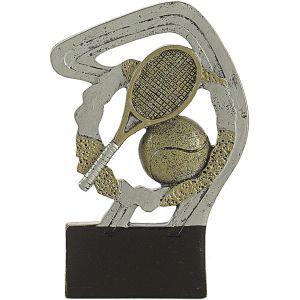 Trofeo resina tenis oro/plata