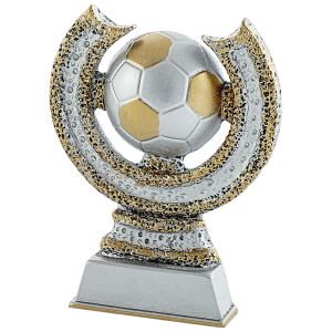 Trofeo fútbol decorado oro y plata