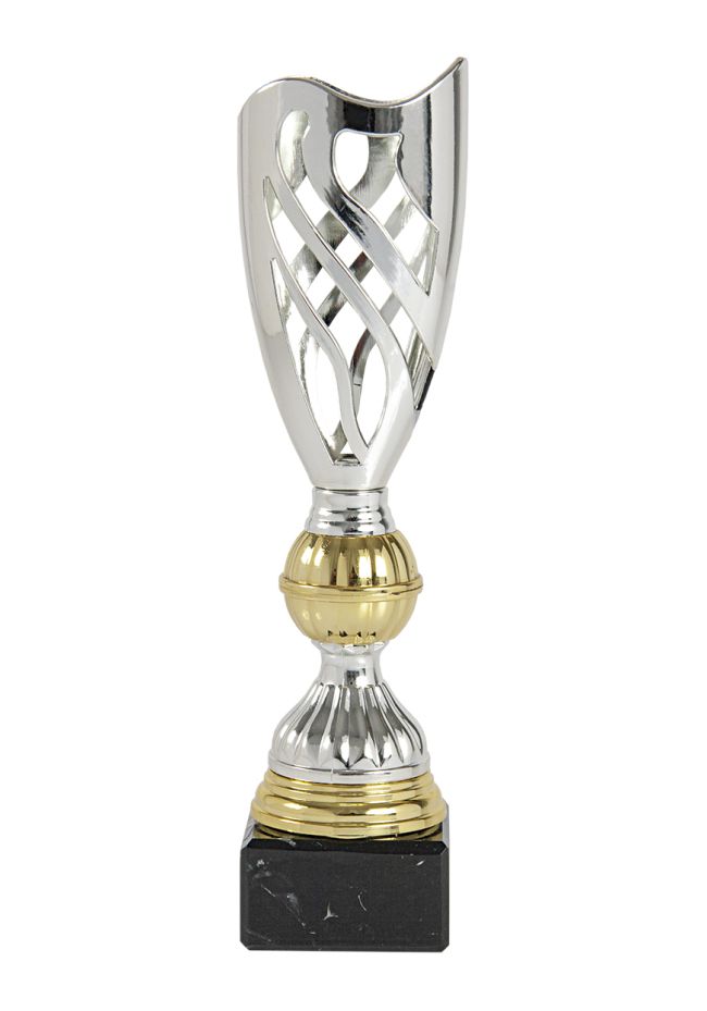 Trofeo copa entramado plata-dorado