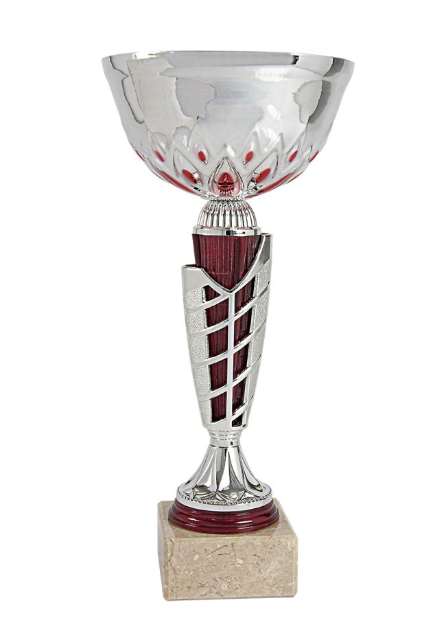 Trofeo Copa balón flor y detalles rojos