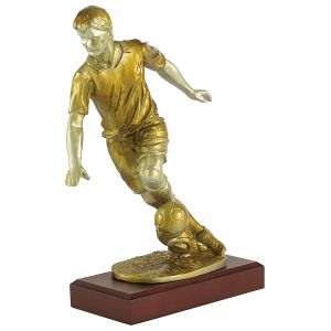 Trofeo figura fútbolista balón