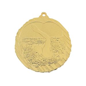 Medalla natación en relieve alto 