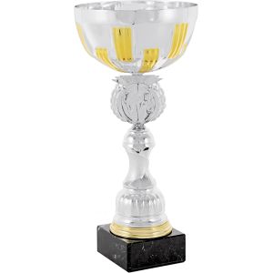 Trofeo copa abstracta plata-oro portadiscos 